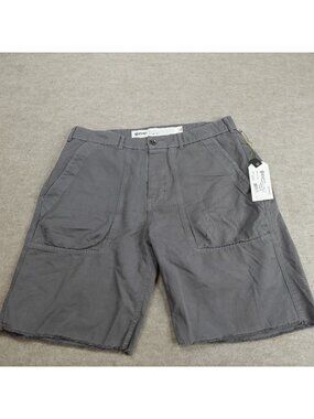 Ever Shorts 34 Gray Solid 7" in Cotton Banning 8.5" in Made in USA NEW